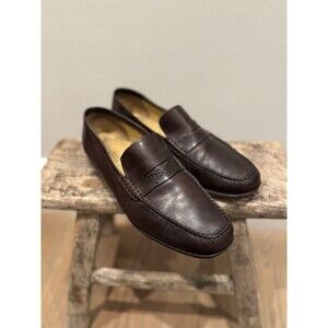 Santoni Handmade Dark Brown Penny Loafers – Size 10 D – Made in Italy EUC